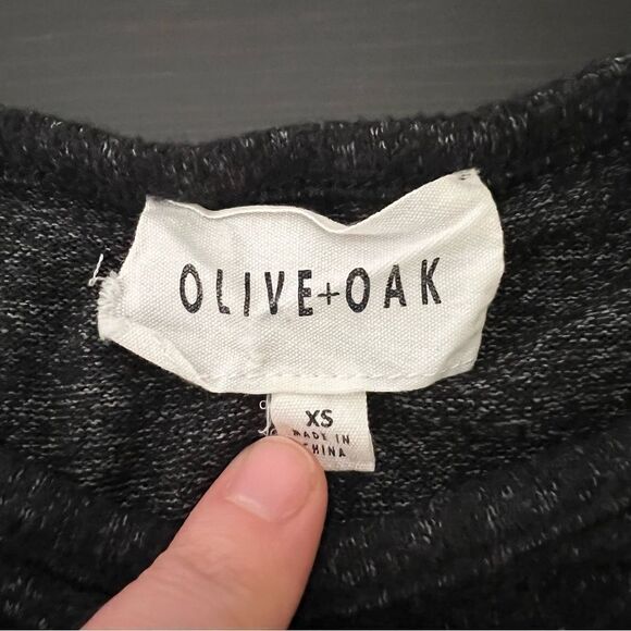 Olive & Oak Top Womens Size XS Gray Dolman Long Sleeve Visible Seams Boat Neck - Picture 8 of 12